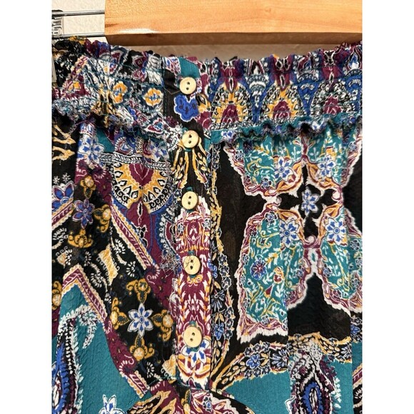 Free People Intimately Pants  Starshine SHEER PRINTED SMOCKED WAIST LOUNGE  Sm - Picture 5 of 8